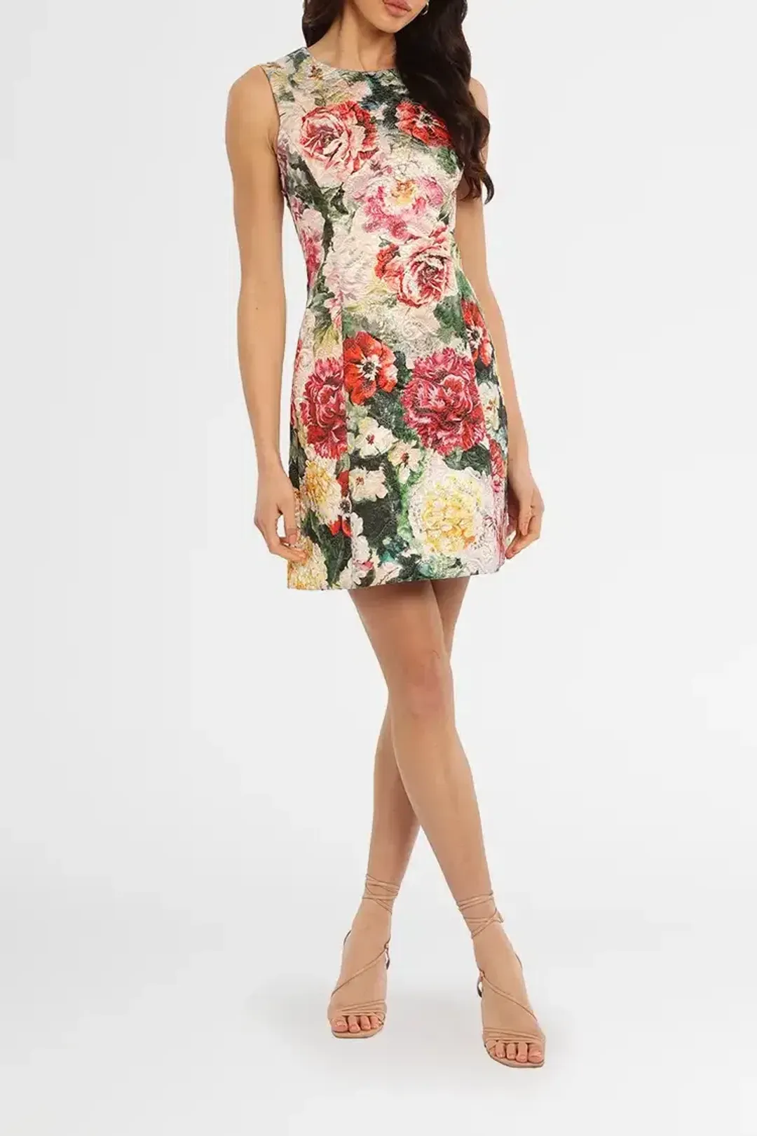 Dolce & Gabbana Papaveri Brocade Mini Dress Floral Size 10 for rent on The Volte - main image