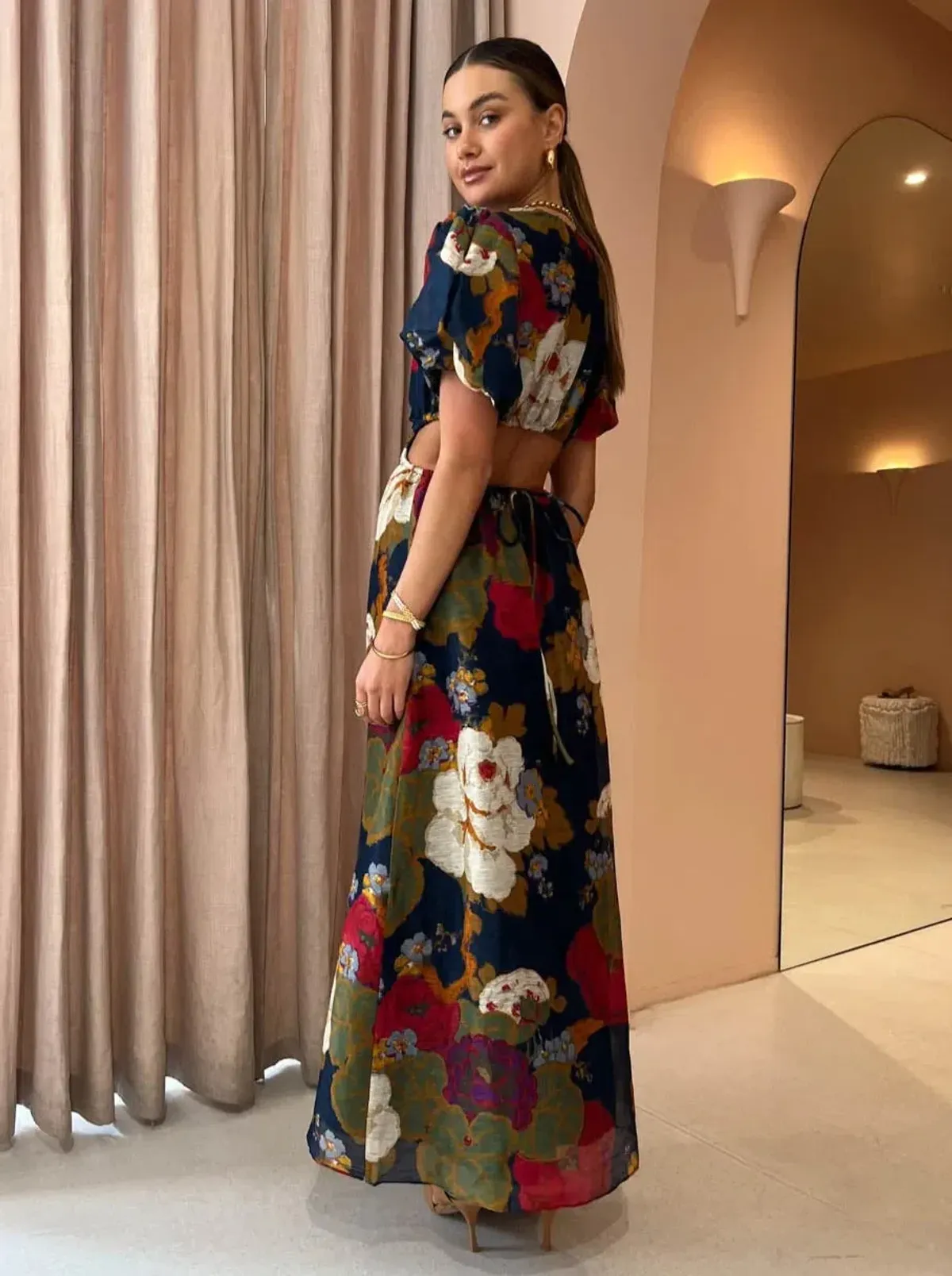 Sir the Label Bonita Puff Sleeve Dress Floral Size 2 / AU 10 - Image 2