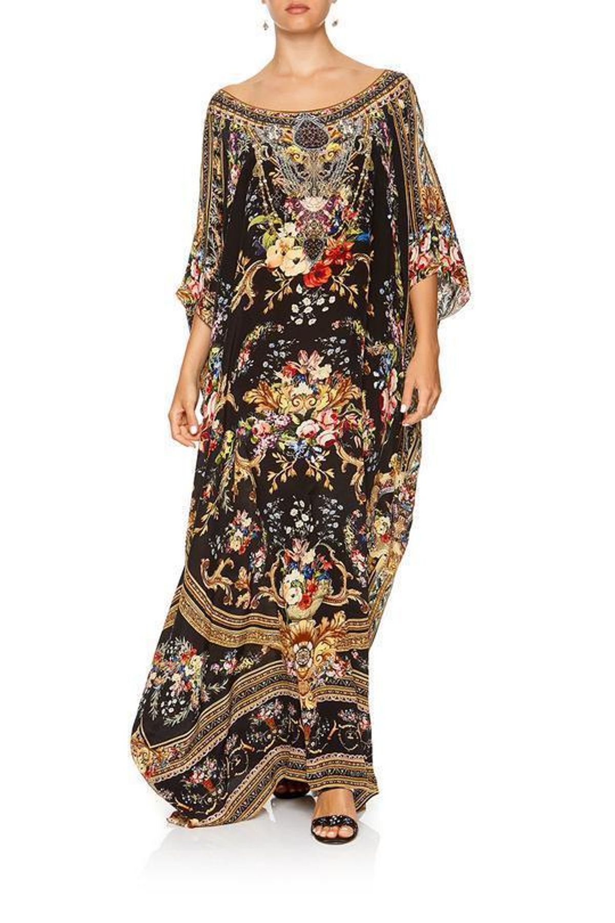 Camilla Friend In Flora Round Neck Kaftan One Size - Image 2