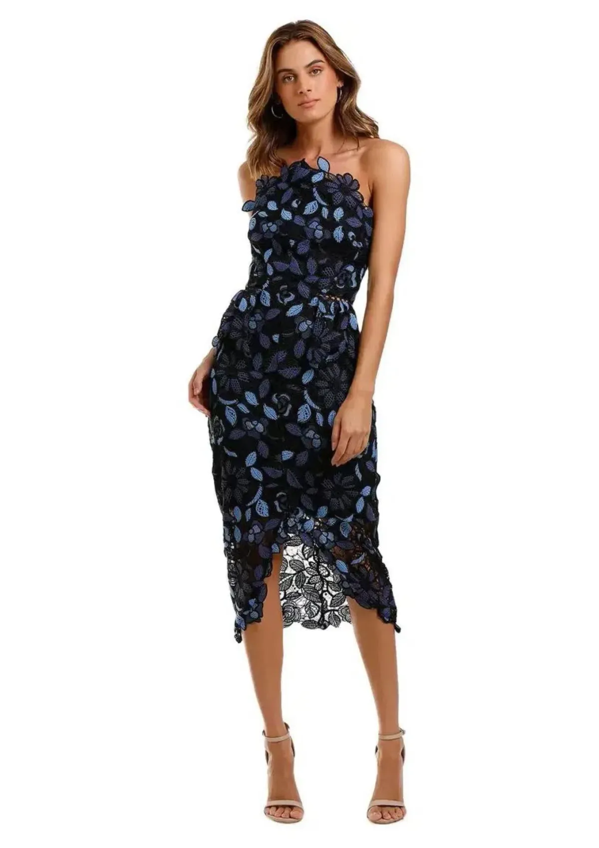Elliatt Times Midi Dress in Blue Size 6 for rent on The Volte - main image