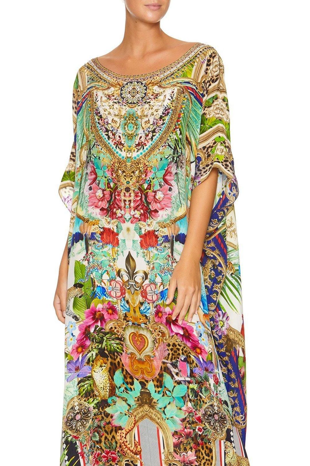Camilla Champagne Coast Round Neck Kaftan One Size for rent on The Volte - main image