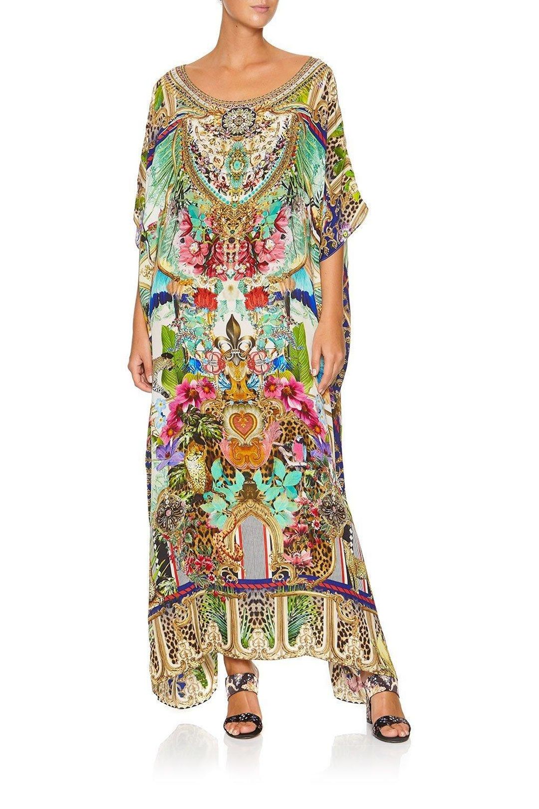 Camilla Champagne Coast Round Neck Kaftan One Size for rent on The Volte - main image