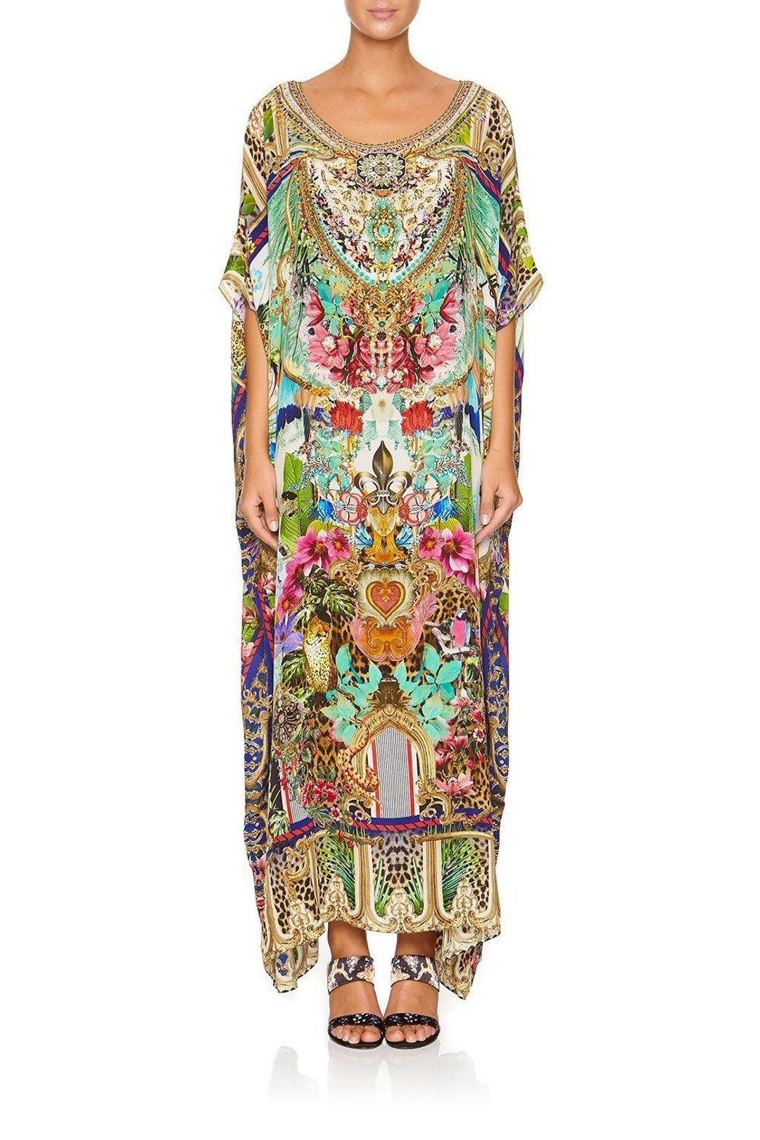 Camilla Champagne Coast Round Neck Kaftan One Size for rent on The Volte - main image