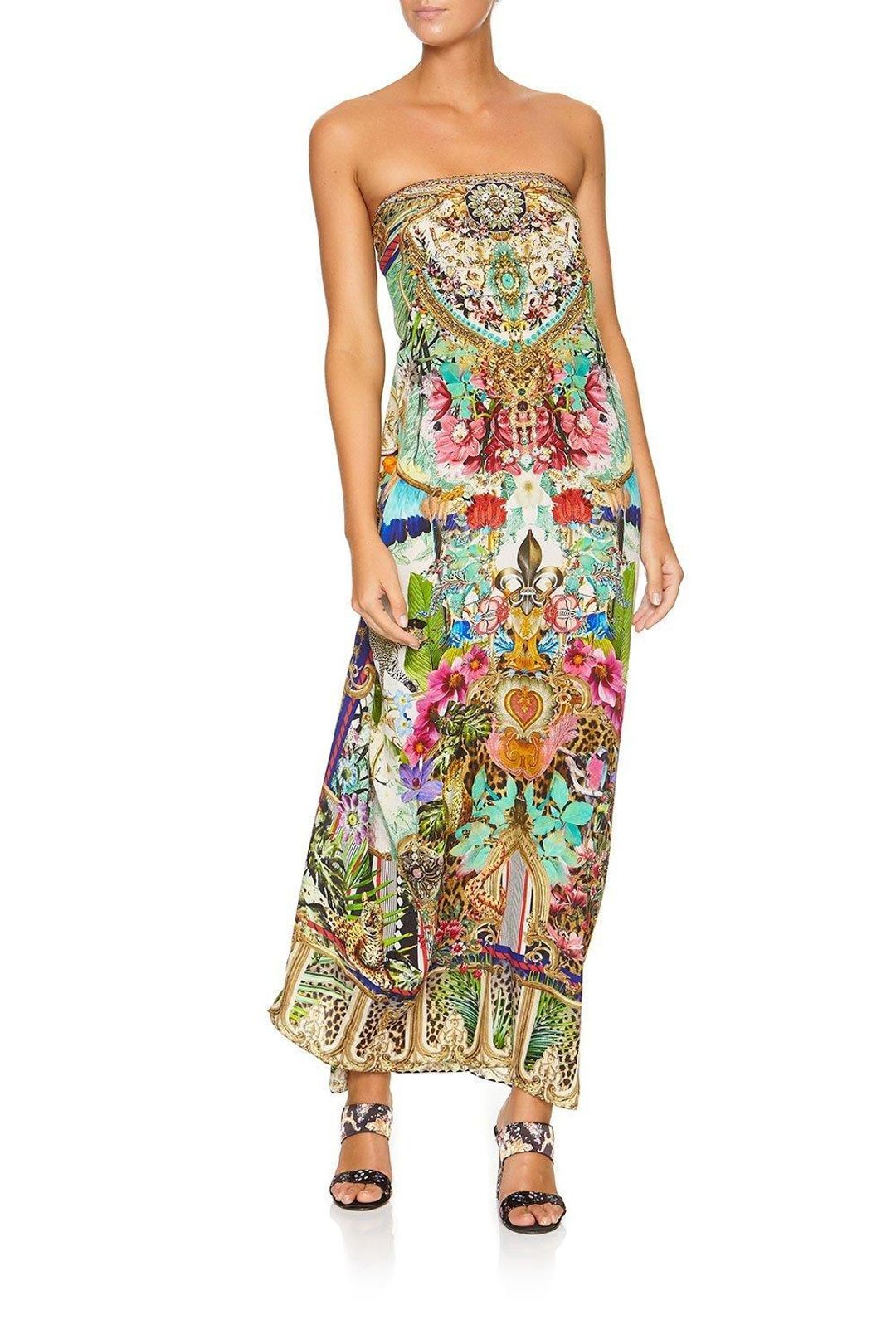 Camilla Champagne Coast Round Neck Kaftan One Size for rent on The Volte - main image