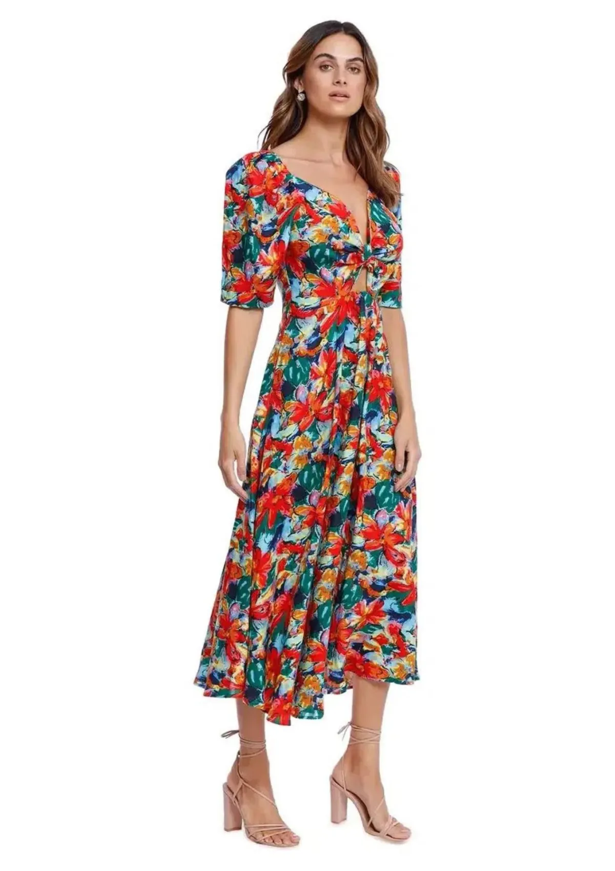Elliatt Lexi Midi Dress Floral Size 12 for rent on The Volte - main image