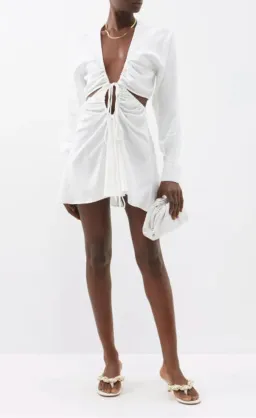 Christopher Esber V-neck Cut Out Mini Dress White Size 10 for rent on The Volte - image 2