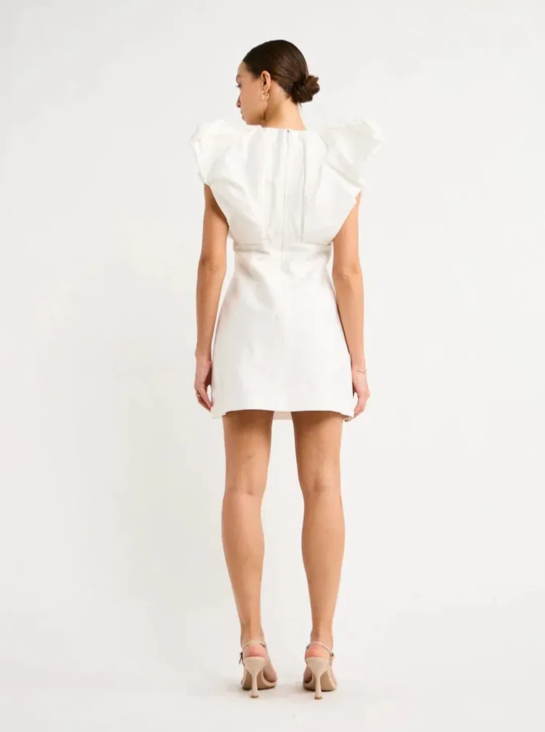 Acler Denare Mini Dress Ivory Size 6 for rent on The Volte - main image