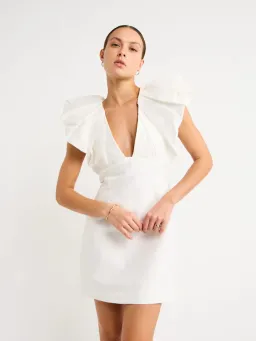 Acler Denare Mini Dress Ivory Size 6 for rent on The Volte - image 2