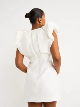 Acler Denare Mini Dress Ivory Size 6 for rent on The Volte - image 7