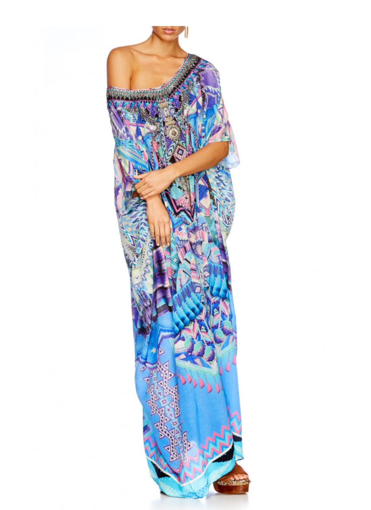 Camilla Threads of Cosmos Round Neck Kaftan One Size - Image 4