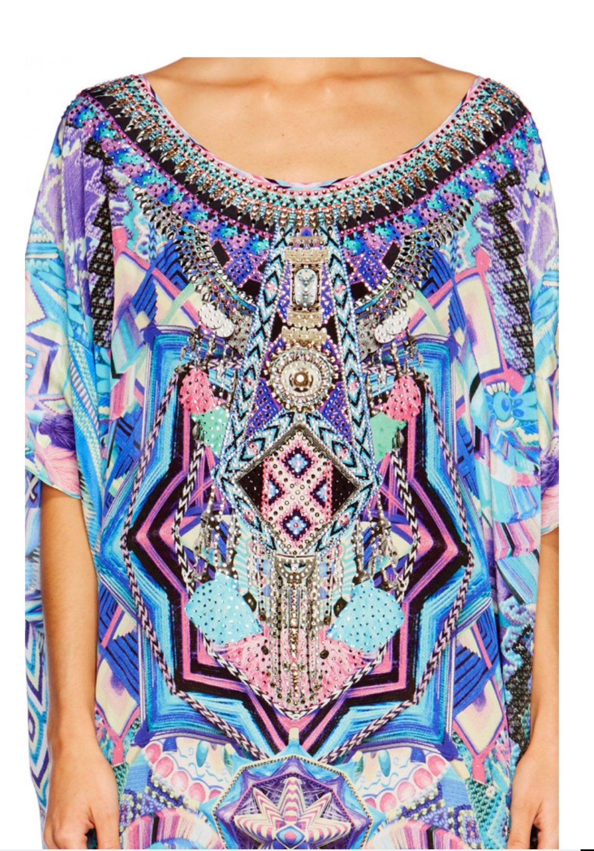 Camilla Threads of Cosmos Round Neck Kaftan One Size - Image 5