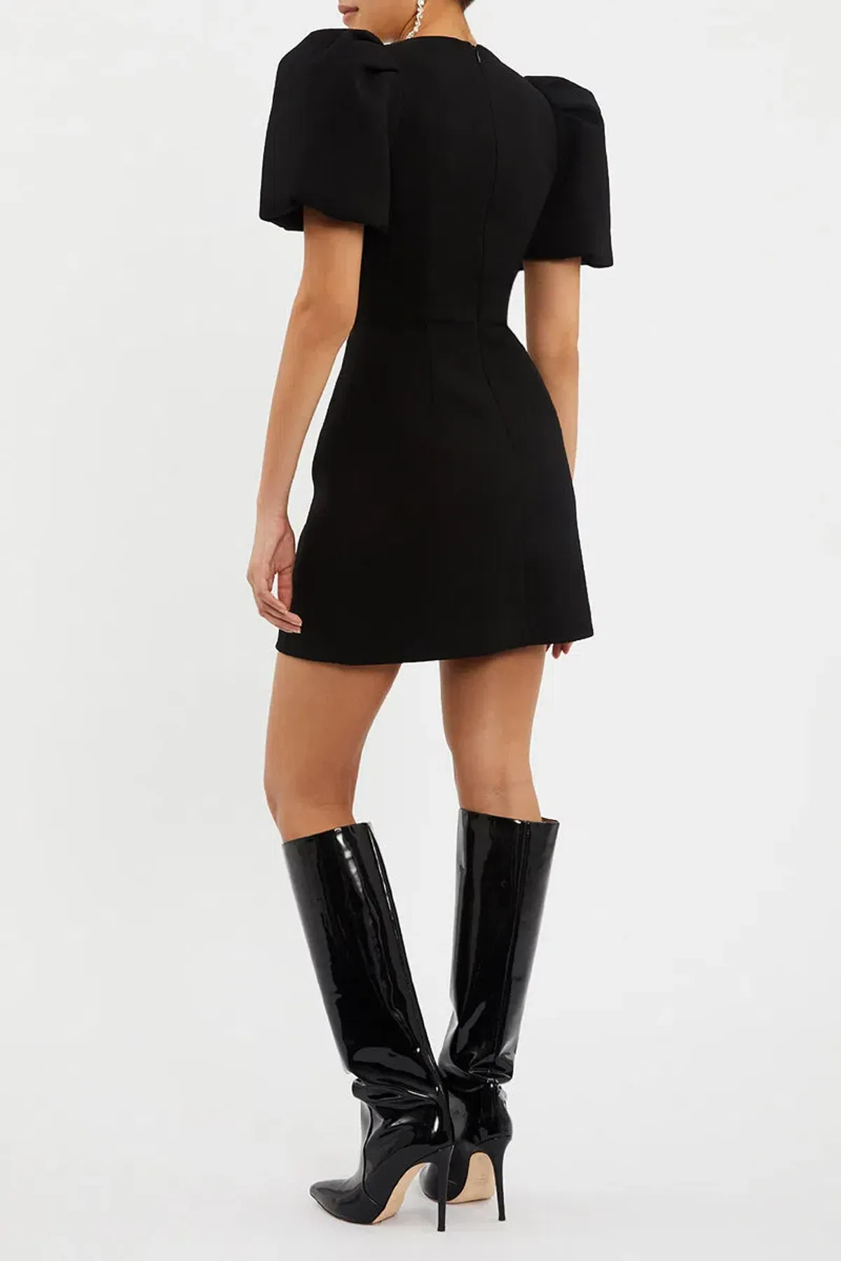 Rebecca Vallance Yvonne Bow Mini Dress Black Size 10 - Image 3