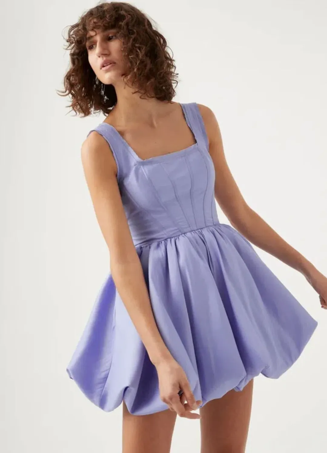 Aje Suzette Bubble Mini Dress Lavender Size 8 for rent on The Volte - main image