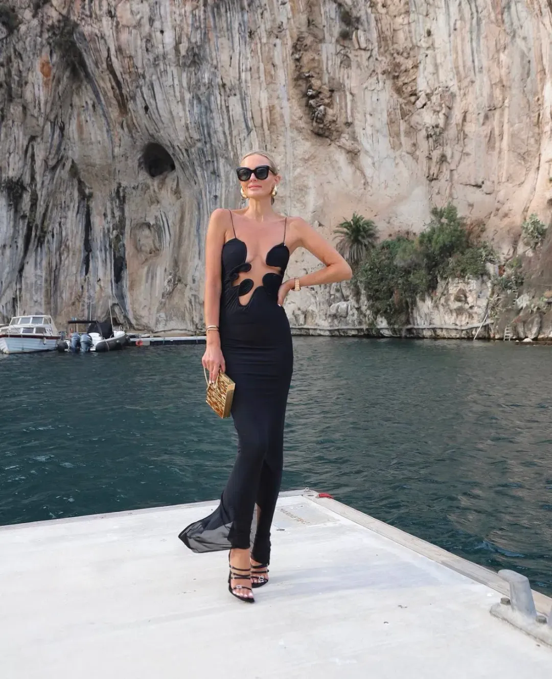 Christopher Esber Moleer Venus Dress Black Size 8 for rent on The Volte - main image