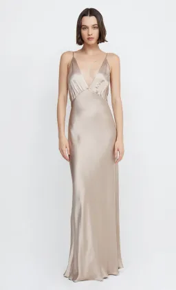 Bec & Bridge Lorelai V Maxi Dress Smoke Taupe Size 10 for rent on The Volte - image 4