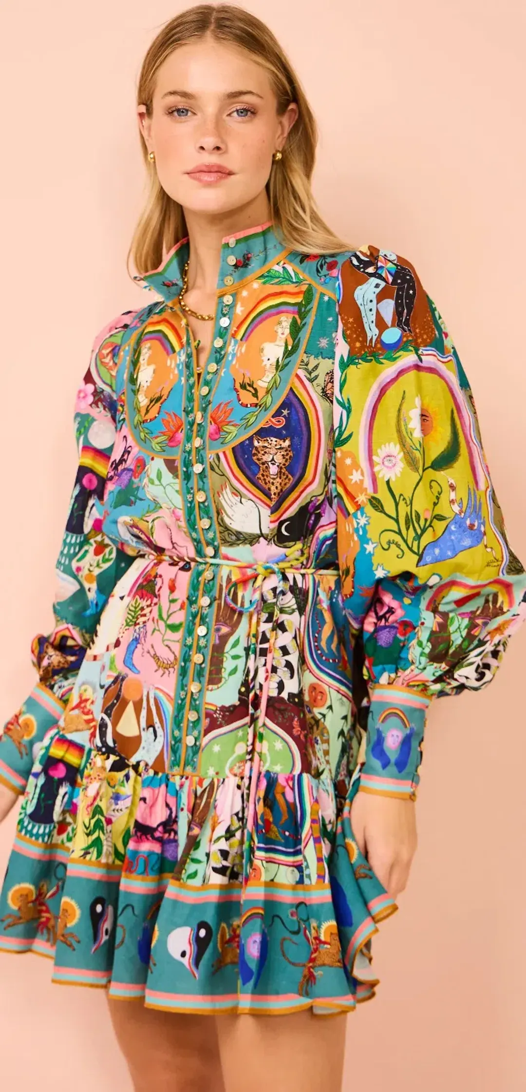 Alemais Evergreen Mini Dress In Multi Size 8 for rent on The Volte - main image