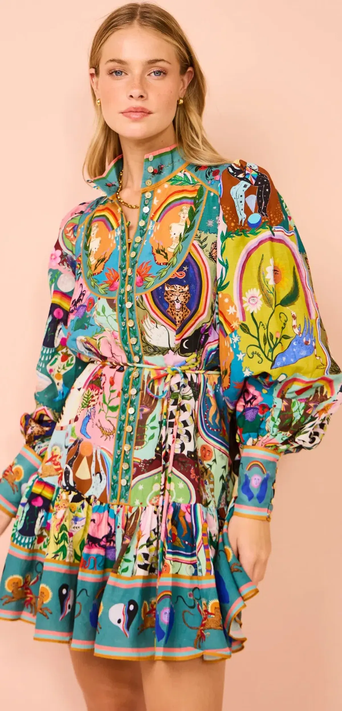 Alemais Evergreen Mini Dress In Multi Size 8 - Image 2
