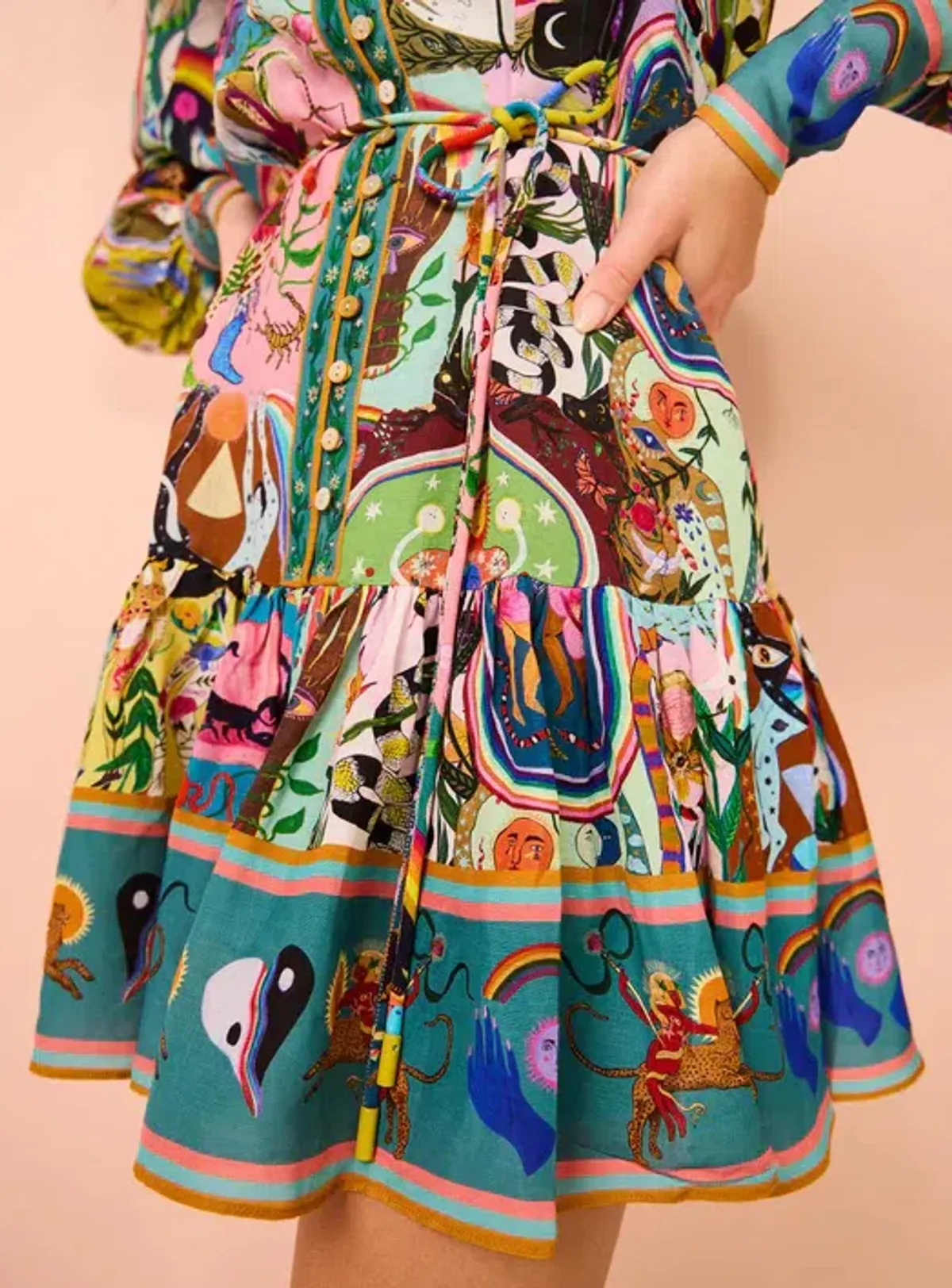Alemais Evergreen Mini Dress In Multi Size 8 - Image 4