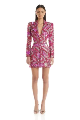 Eliya The Label Erica Mini Blazer Dress Pink Sequin Size XL / AU 14 for rent on The Volte - image 3