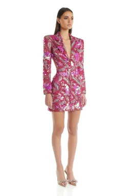 Eliya The Label Erica Mini Blazer Dress Pink Sequin Size XL / AU 14 for rent on The Volte - image 6