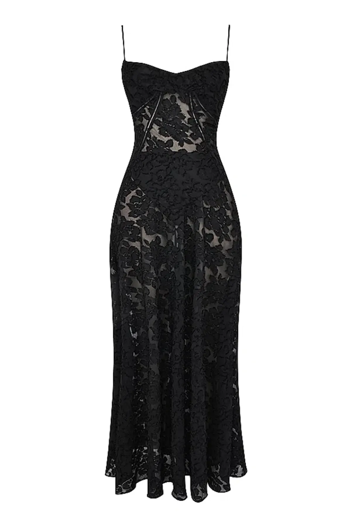 House Of CB Seren Floral Lace Back Maxi Dress Black Size 10/ Au 10 - Image 8