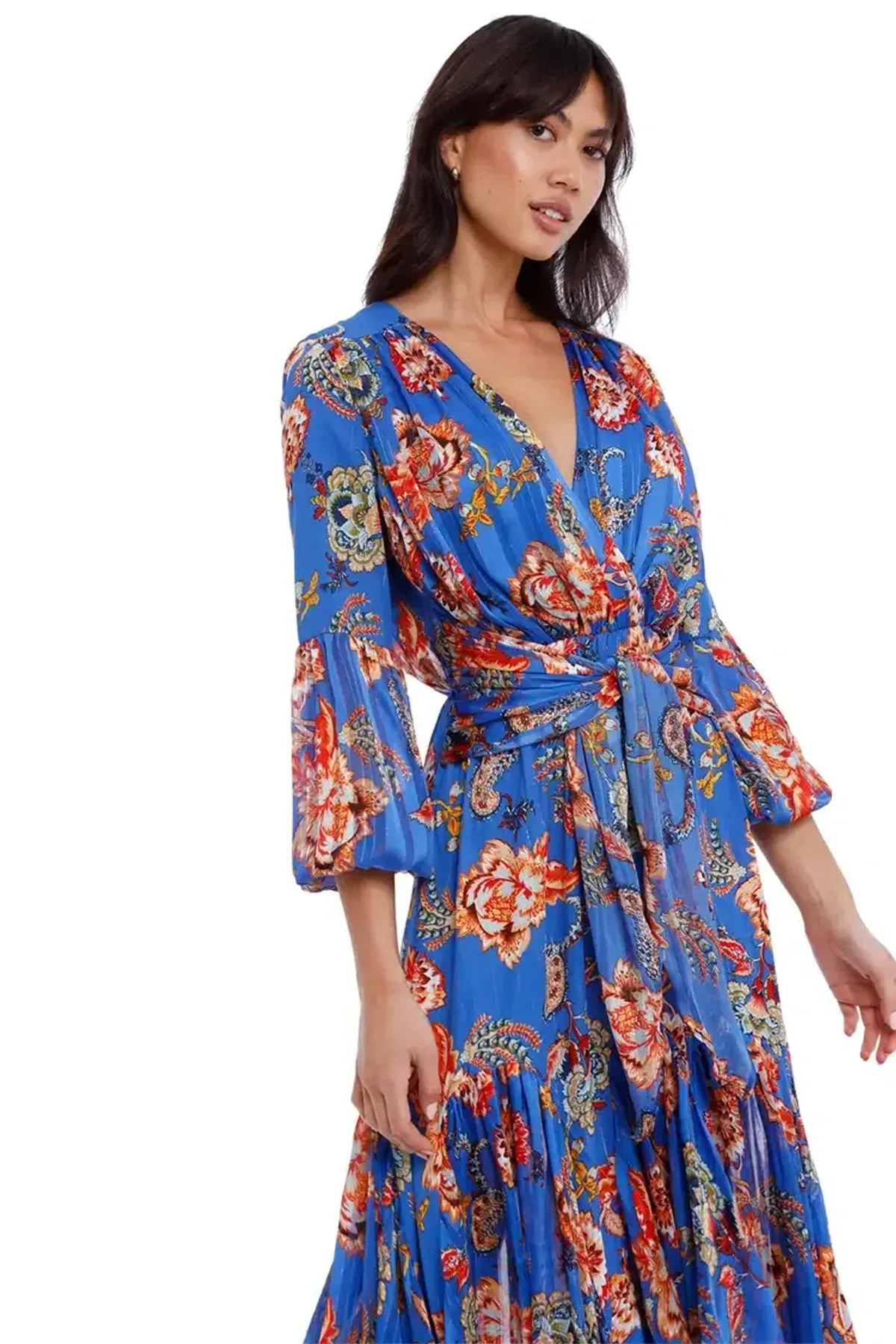 Elliatt Balance Dress in Blue/Print Size 10 - Image 3