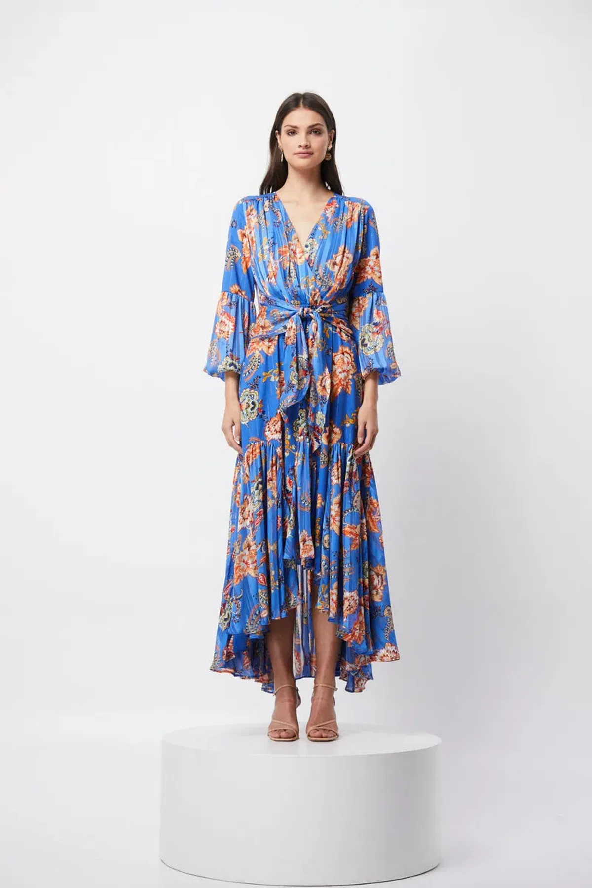 Elliatt Balance Dress in Blue/Print Size 10 - Image 1