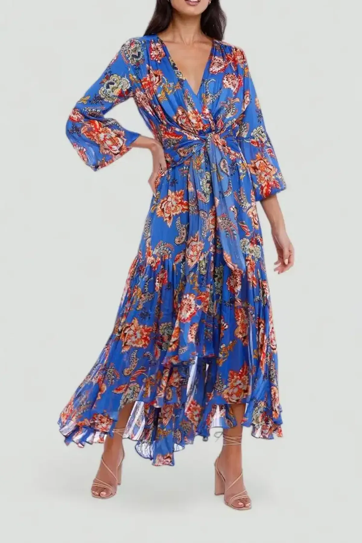 Elliatt Balance Dress in Blue/Print Size 12 - Image 2