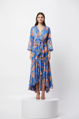 Elliatt Balance Dress in Blue/Print Size 12 for rent on The Volte - image 1