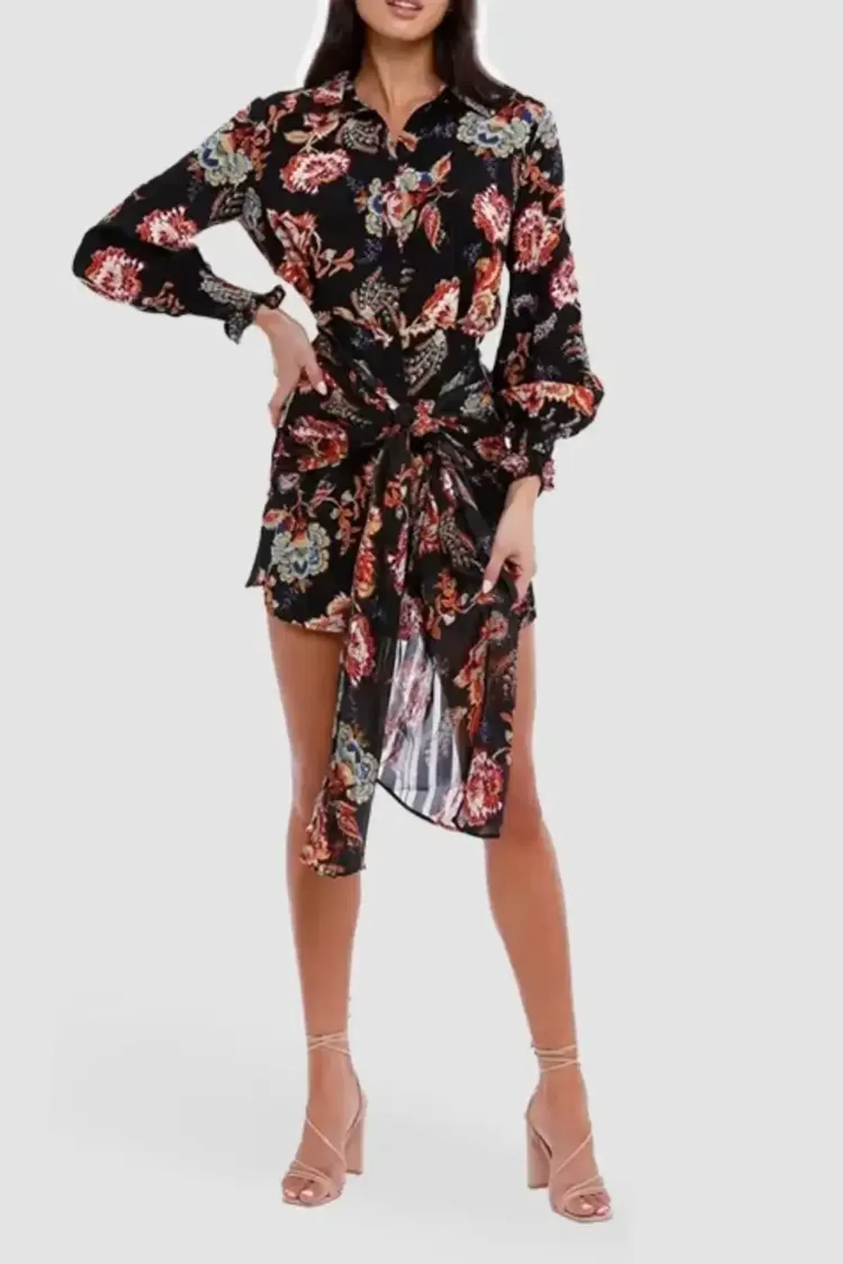 Elliatt Independence Dress in Black/Floral Size 12 - Image 2