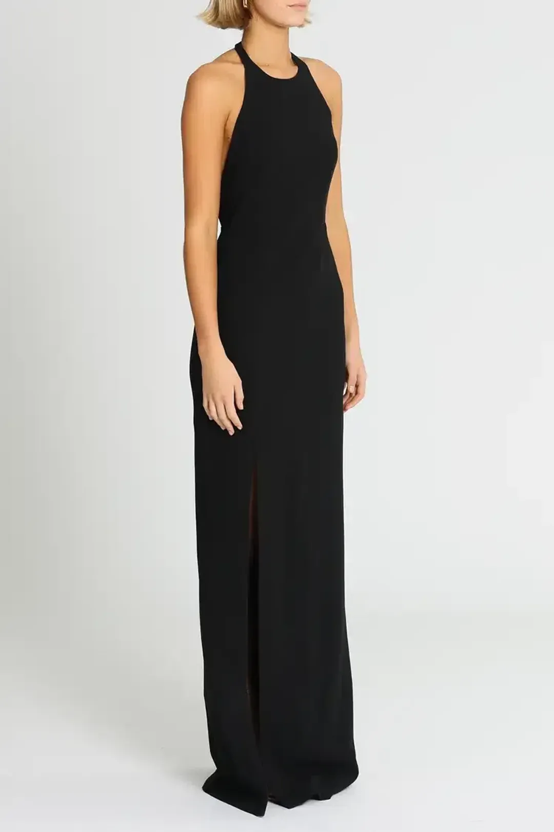 Elizabeth and James Ventus Halter Neck Twill Gown in Black Size 12 for rent on The Volte - main image