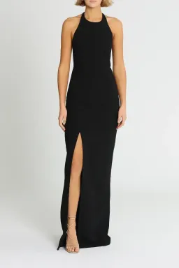 Elizabeth and James Ventus Halter Neck Twill Gown in Black Size 12 for rent on The Volte - image 2