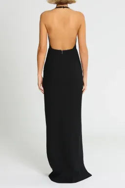 Elizabeth and James Ventus Halter Neck Twill Gown in Black Size 12 for rent on The Volte - image 4