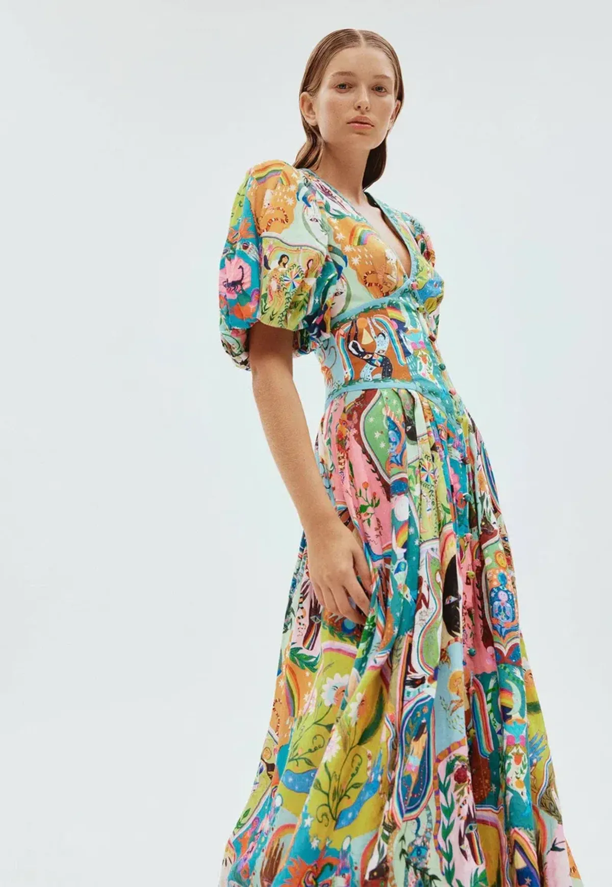 Alemais Evergreen Midi Dress Multi Size 8 - Image 2