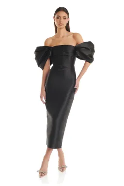Eliya The Label Renee Midi Dress Black Size 10 for rent on The Volte - image 1