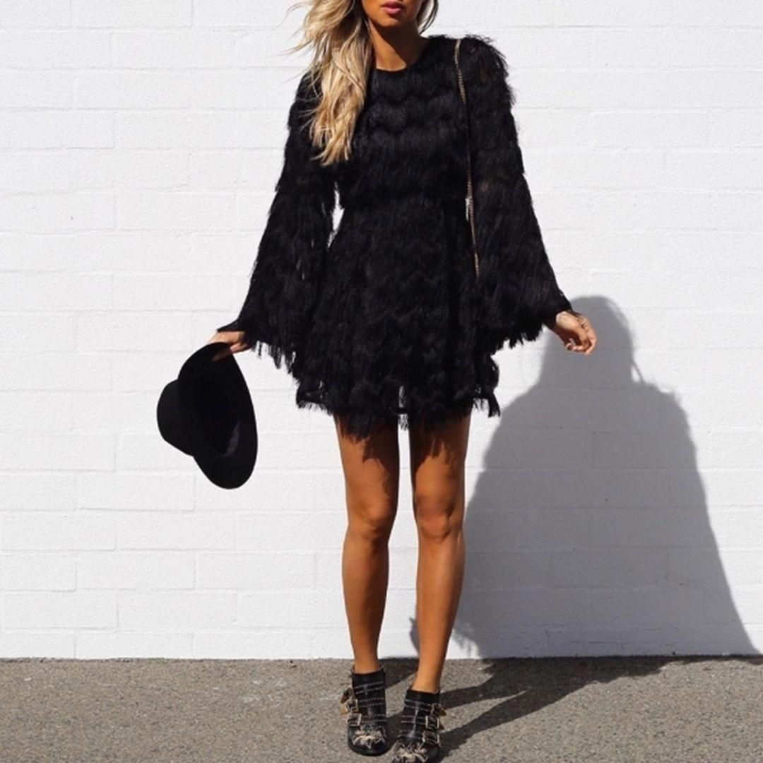 Talulah Eleanor Fringe Mini Dress for rent on The Volte - main image