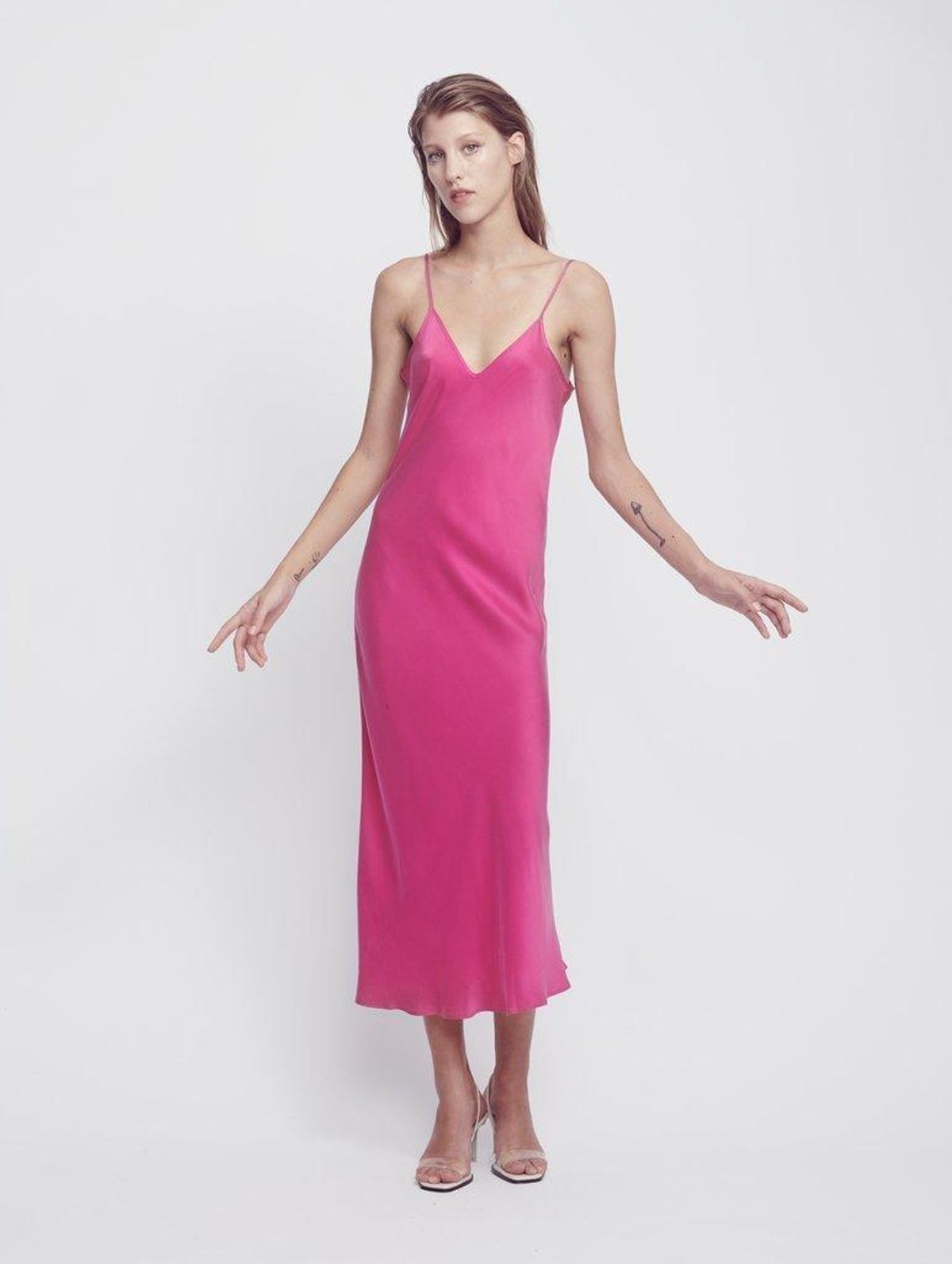 Silk Laundry 90S SILK SLIP DRESS GRANITA - Image 1