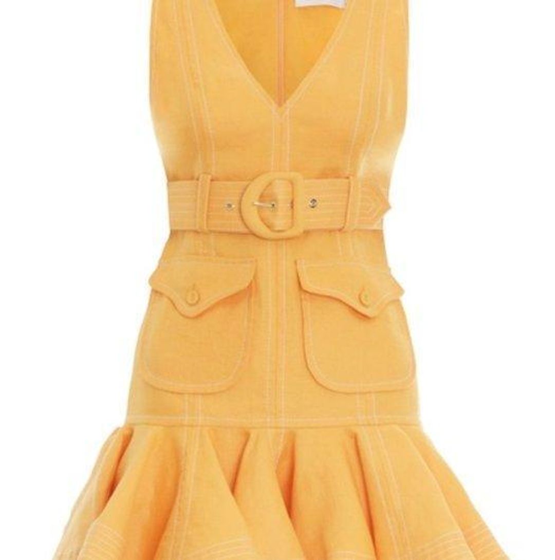 Zimmermann Super Eight Safari Mini Dress Mango Size 8/ 0 for rent on The Volte - main image