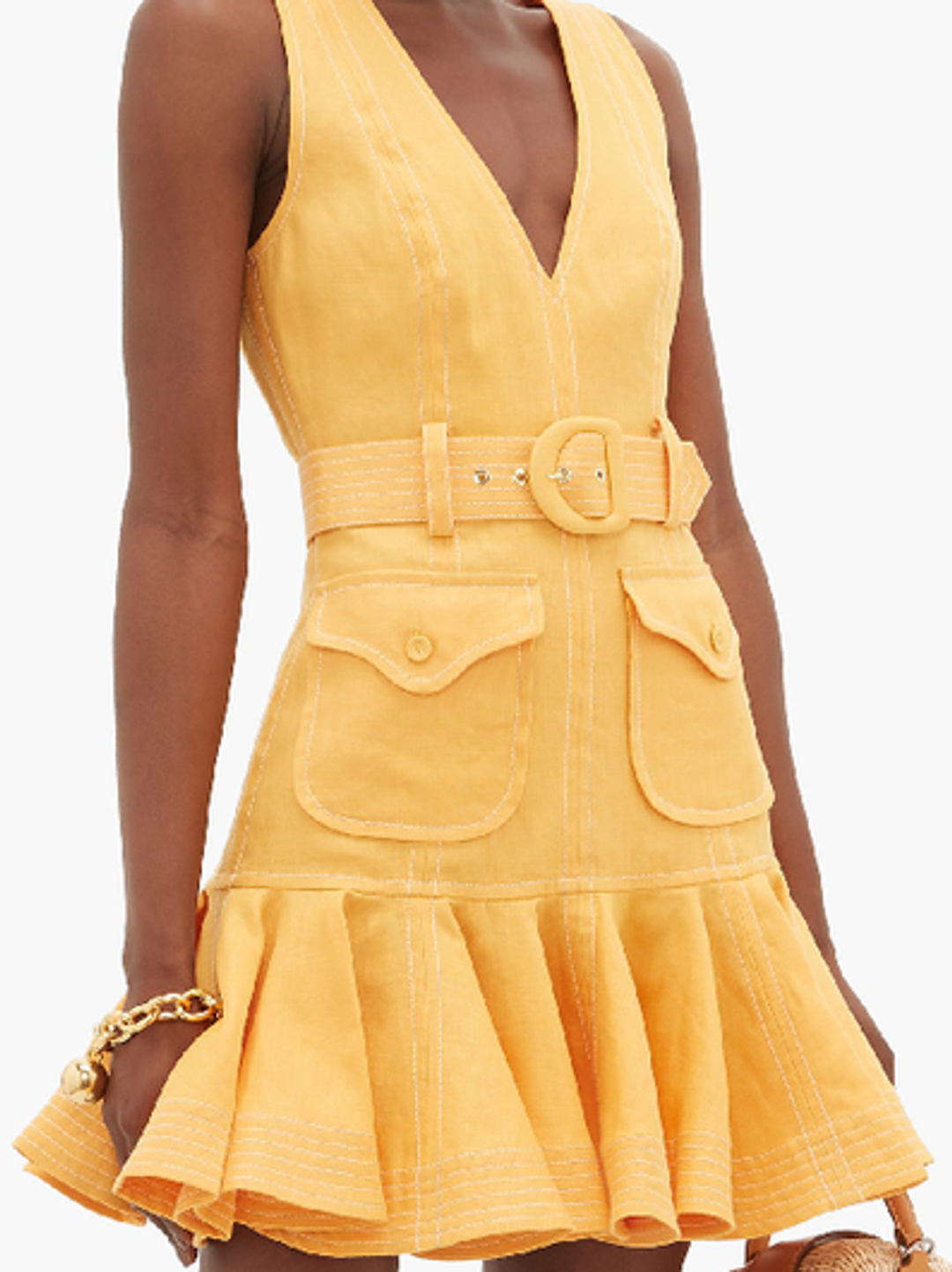 Zimmermann Super Eight Safari Mini Dress Mango Size 8/ 0 for rent on The Volte - main image