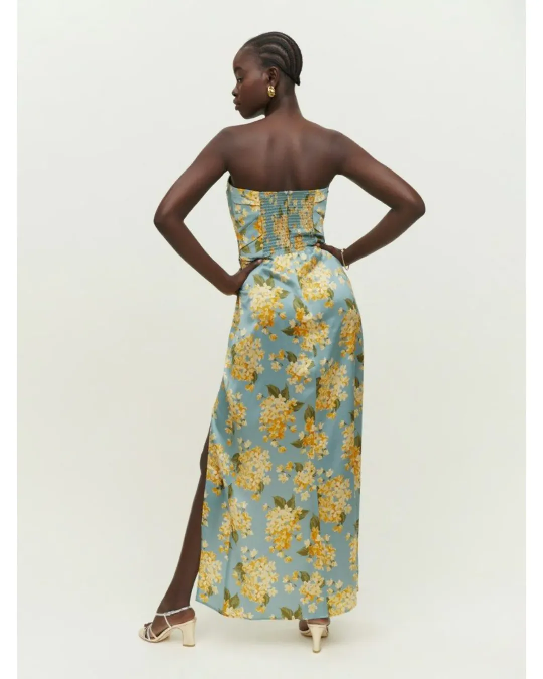 Reformation Barrow Silk Maxi Dress Floral Size AU 10 for rent on The Volte - main image