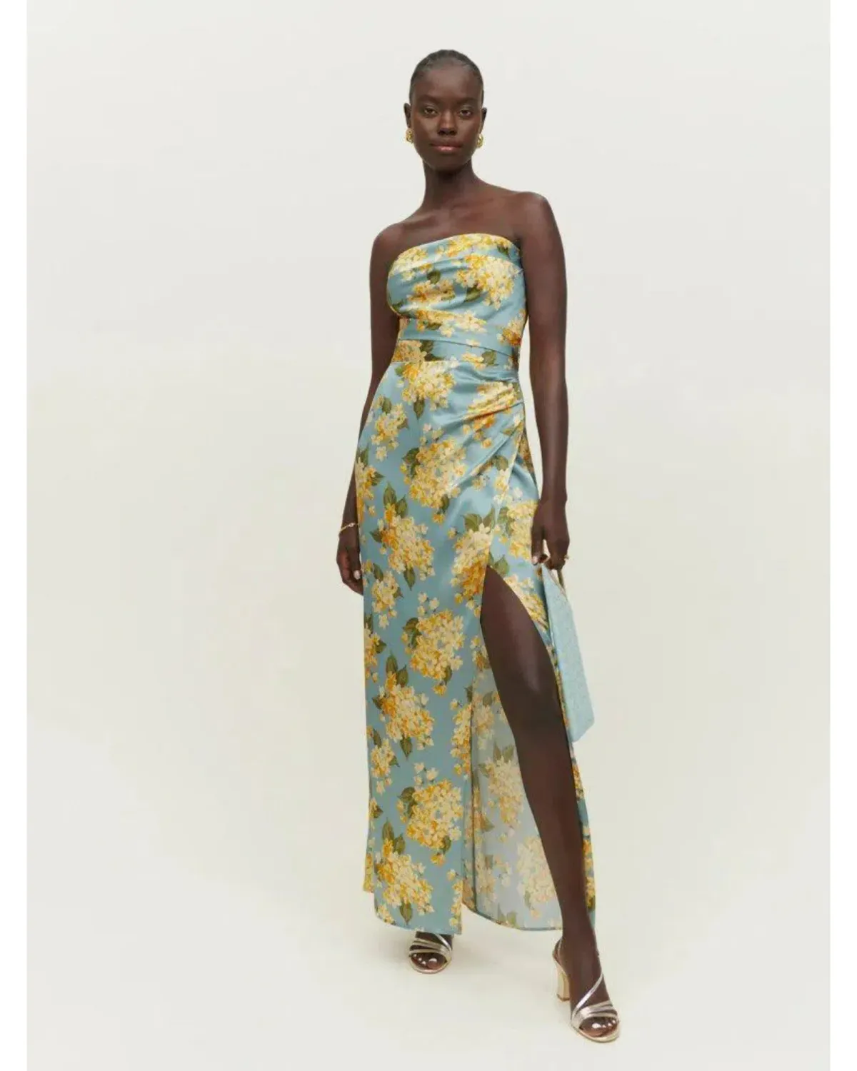 Reformation Barrow Silk Maxi Dress Floral Size AU 10 for rent on The Volte - main image