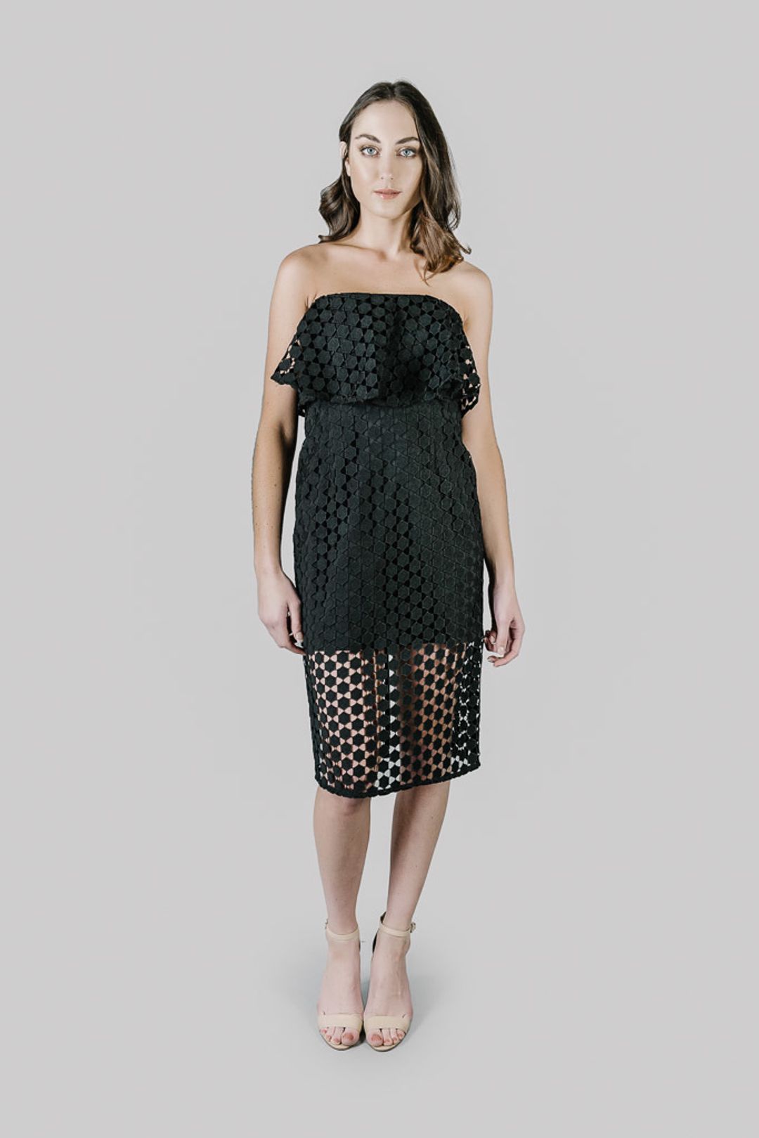 Nicholas Geo Lace Flare Top Dress size 12 for rent on The Volte - main image