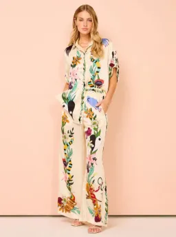 Alemais Meagan Silk Pant and Shirt Set Multi Print Size 14 for rent on The Volte - image 3