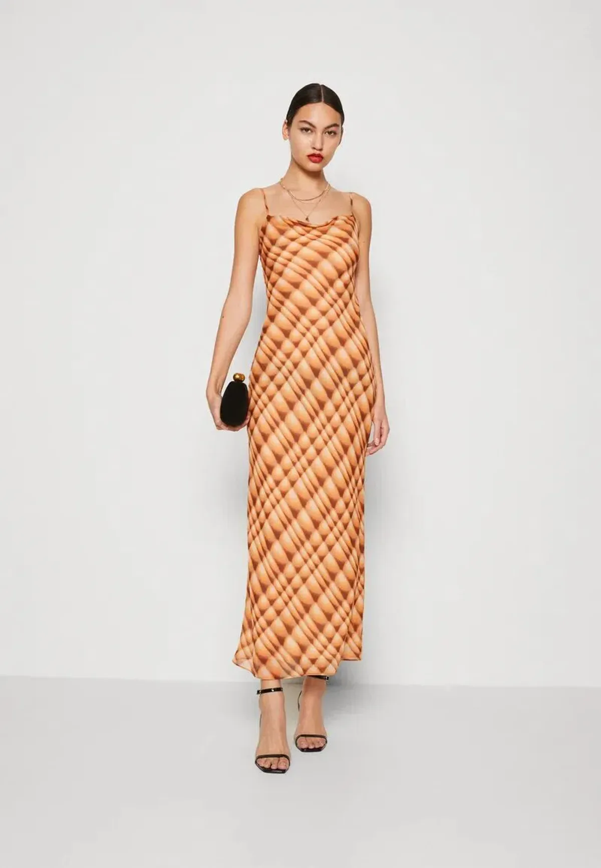 Bec & Bridge Soleil Slip Maxi Dress Golden Hour Check Size AU 8 - Image 1