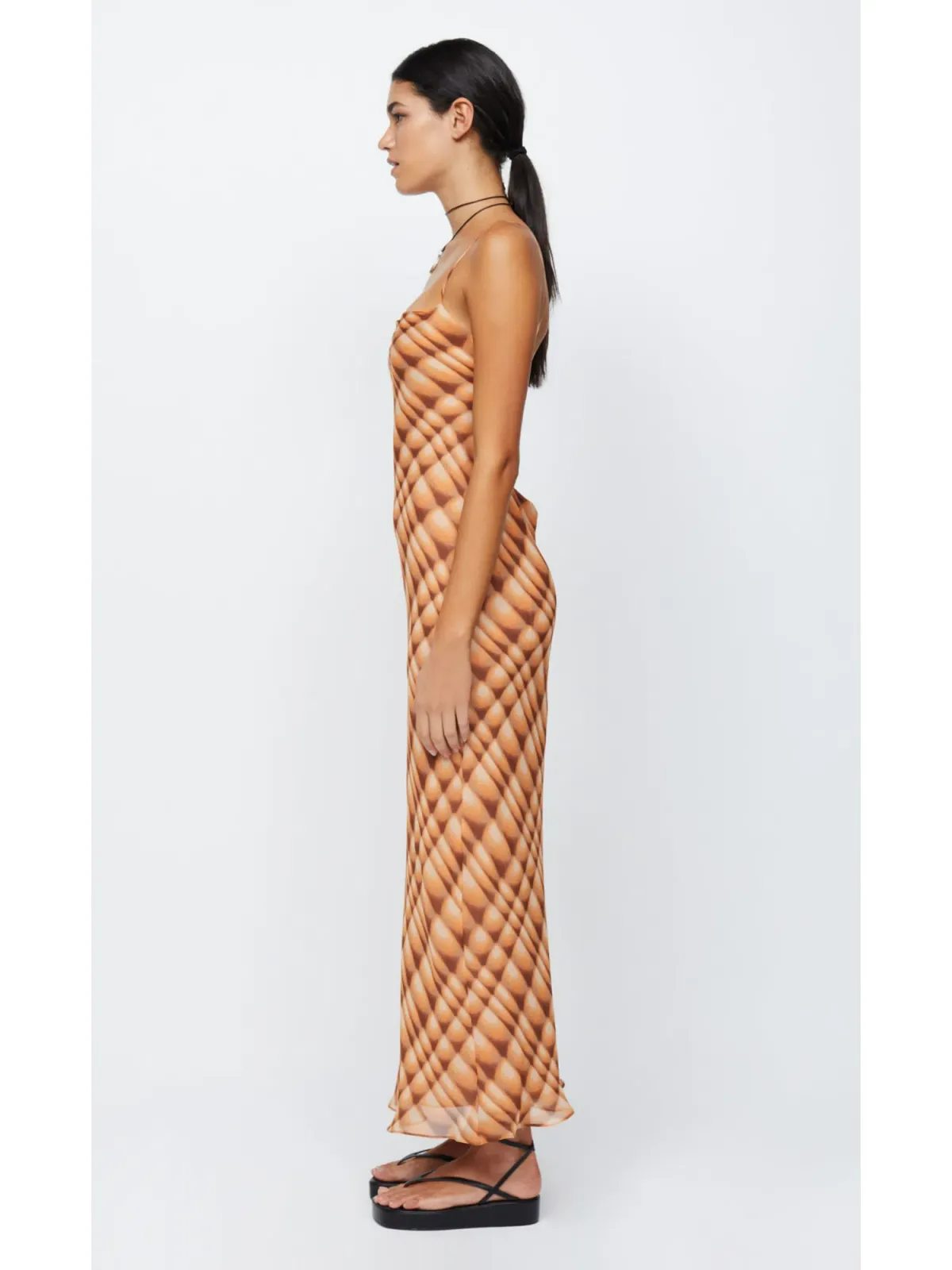 Bec & Bridge Soleil Slip Maxi Dress Golden Hour Check Size AU 8 - Image 3