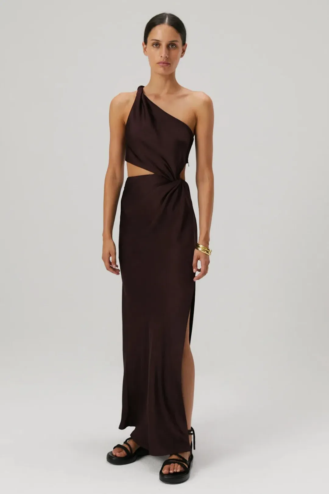 Misha Kristin Satin Gown Port Size 8 for rent on The Volte - main image