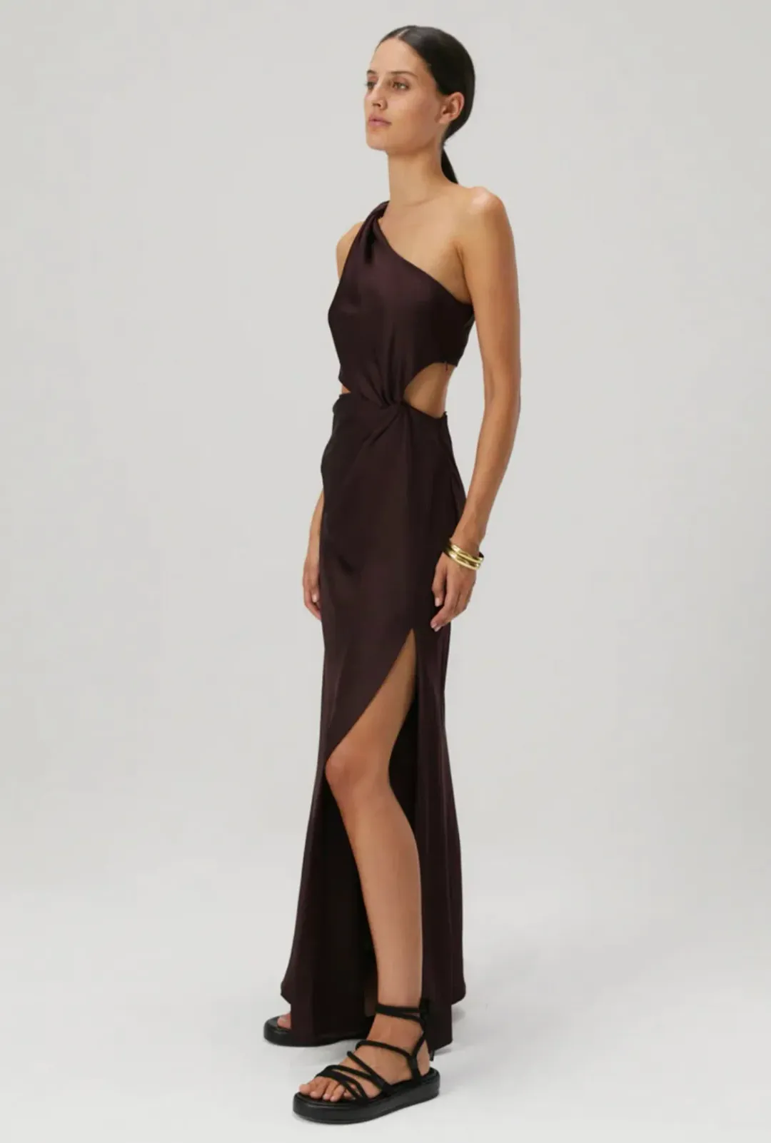Misha Kristin Satin Gown Port Size 8 for rent on The Volte - main image