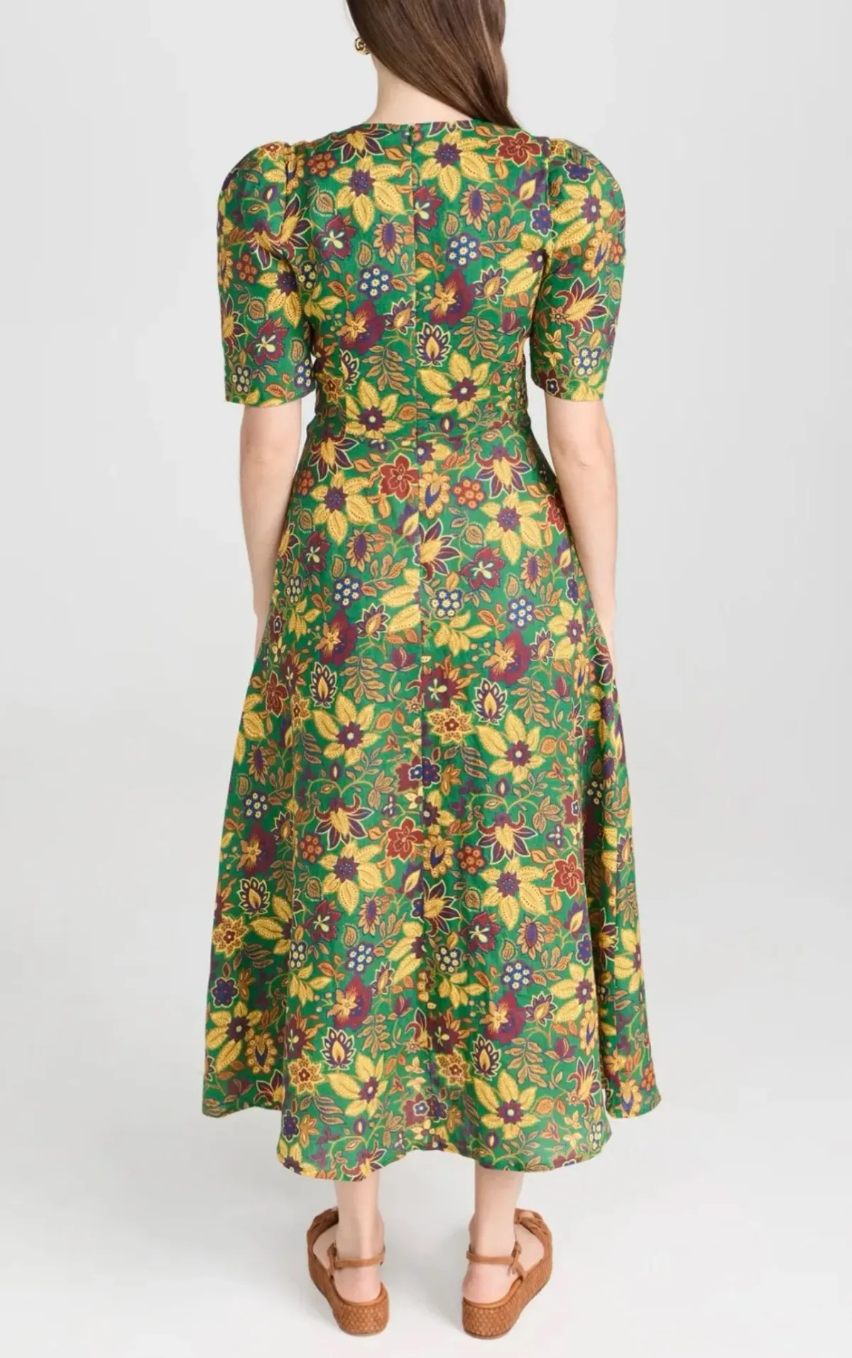 Alemais Isabella V Floral Midi Dress Green Size 8 - Image 5