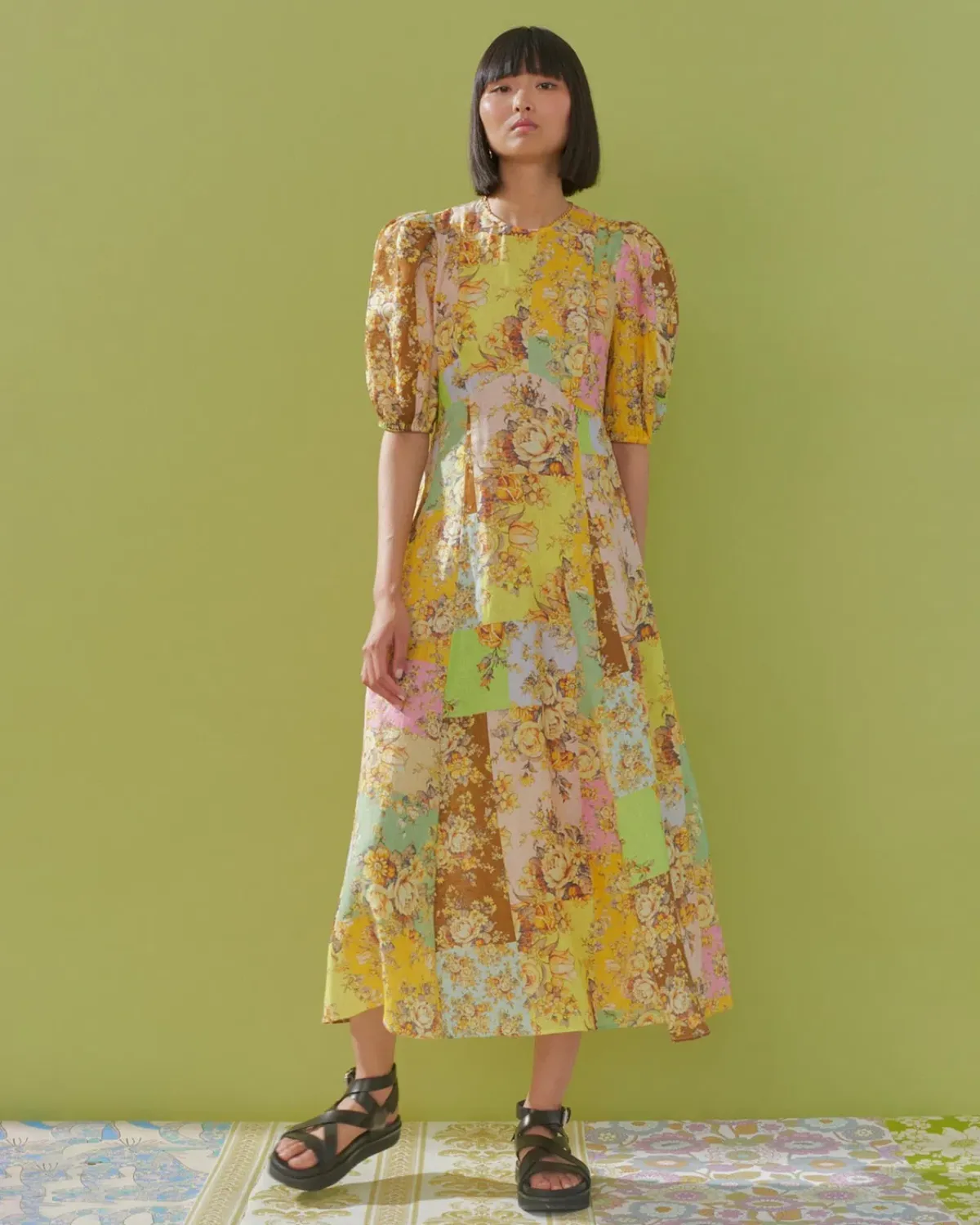 Alemais Matilde Midi Dress Multi Floral Size 6 - Image 1