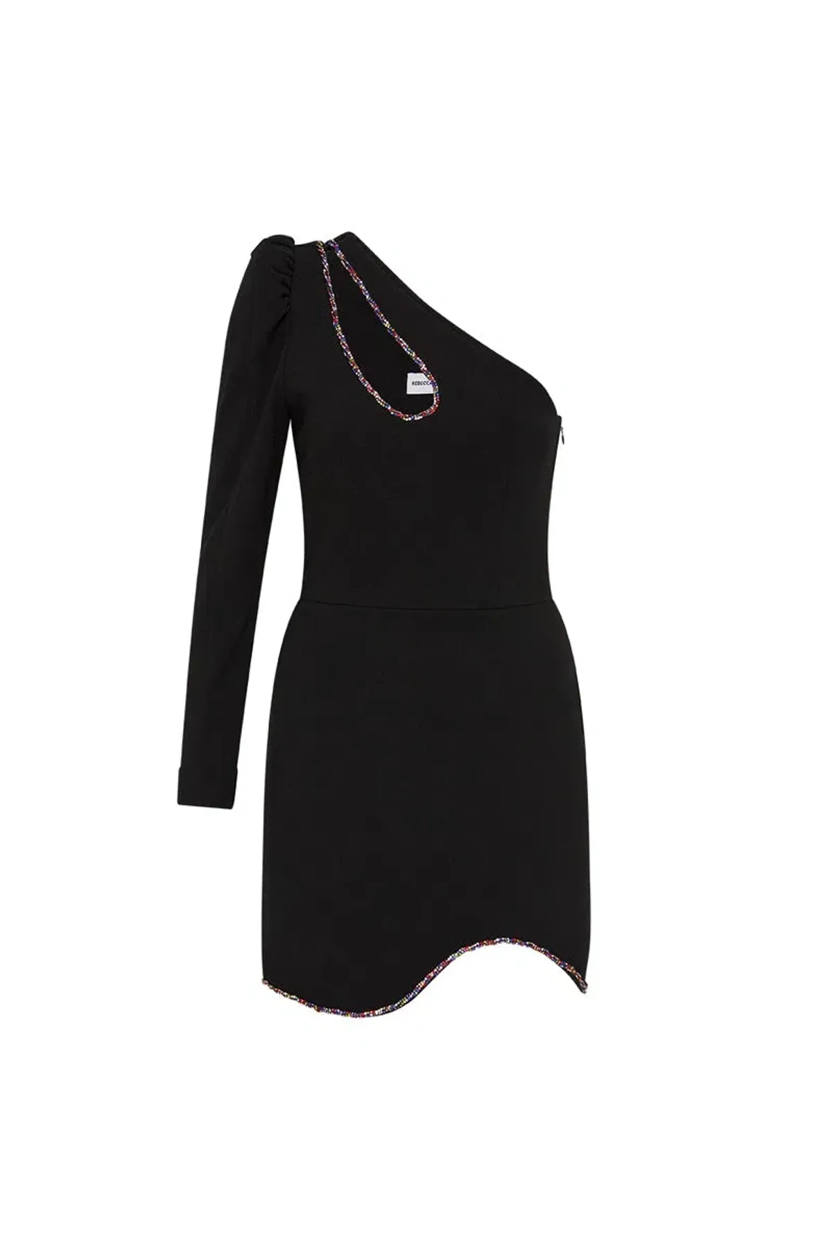 Rebecca Vallance Victoria One Sleeve Mini Dress Black Size 10 - Image 6